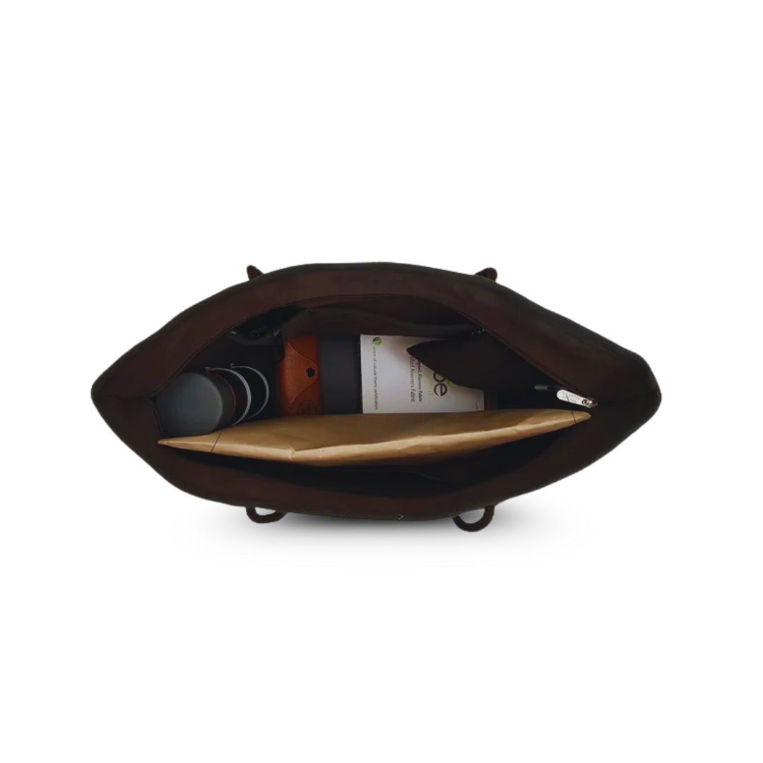 Brown Women Tote Bag - Stylish Canvas Accessory